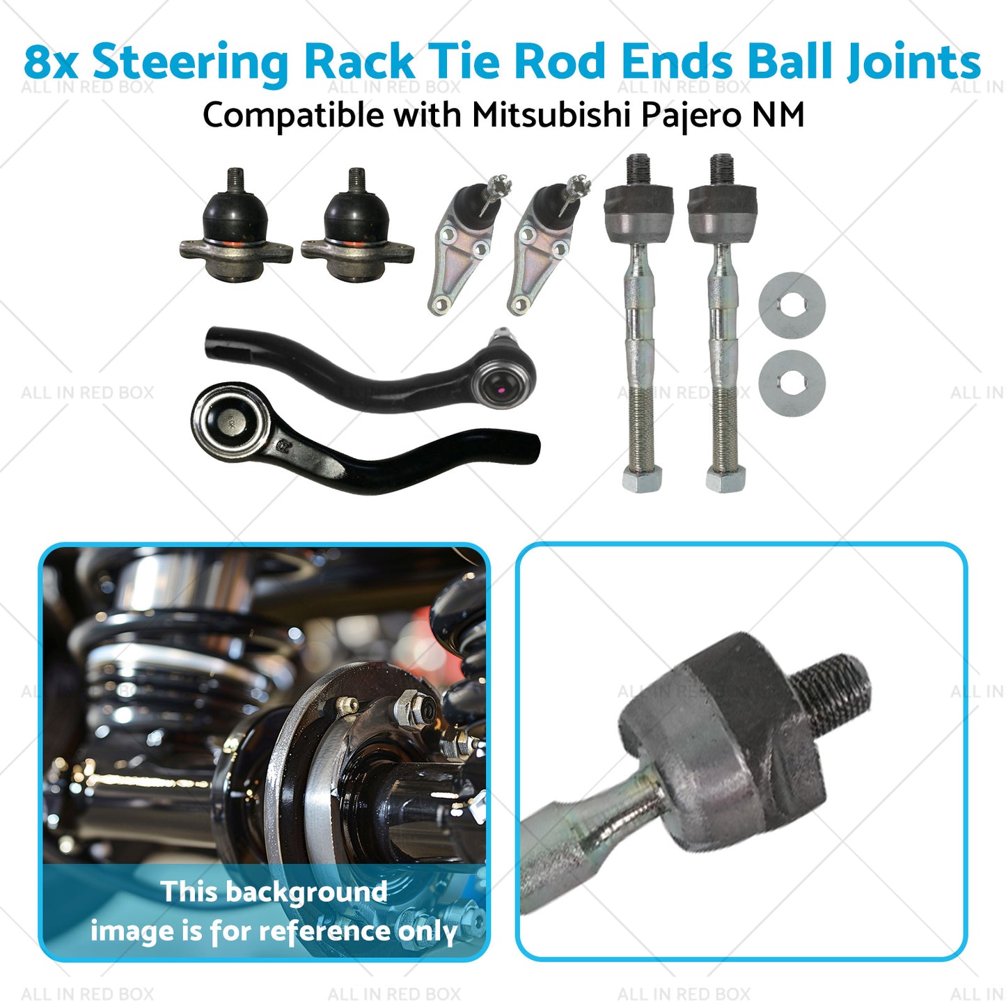 {{ 8x Steering Rack Tie Rod Ends Ball Joints Suitable for Mitsubishi Pajero NM }} - Buy Car Parts Online at {{ Kaka Auto Parts }}.