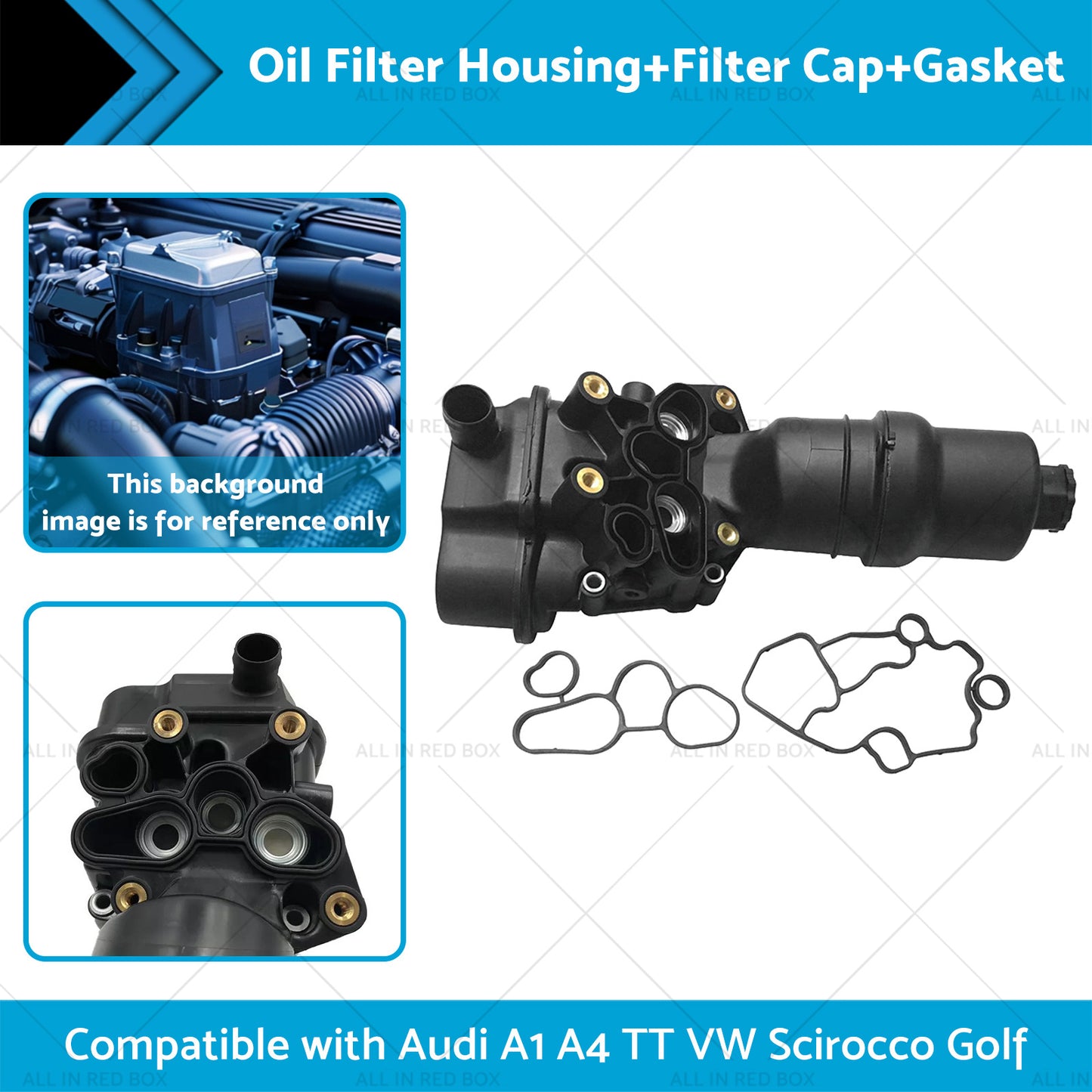 {{ Oil Filter Housing with Gasket Suitable For VW Audi Seat 2. 0 TFSI 06F115397H }} - Buy Car Parts Online at {{ Kaka Auto Parts }}.