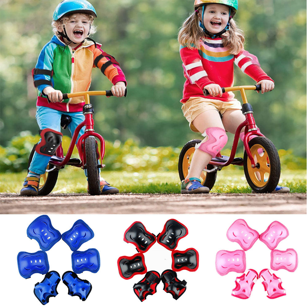 Kids Cycling Roller Ski Skate Skating KNEE ELBOW WRIST Safety Gear Pads