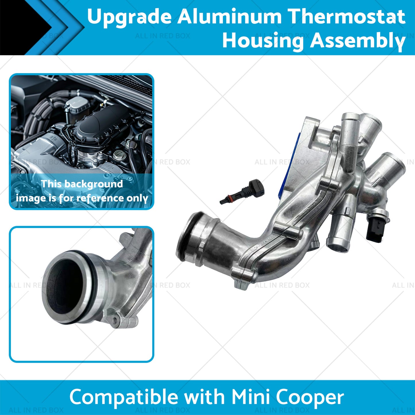 {{ Upgrade Aluminum Thermostat Housing Assembly Suitable for Mini Cooper 2007-2013 }} - Buy Car Parts Online at {{ Kaka Auto Parts }}.