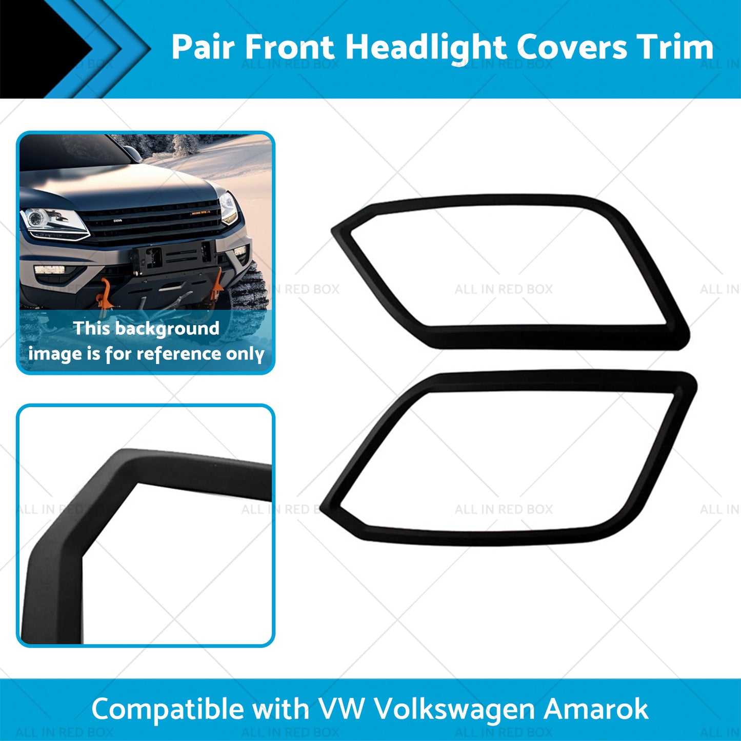 {{ Pair Front Headlight Covers Trim Suitable for VW Volkswagen Amarok 09-22 }} - Buy Car Parts Online at {{ Kaka Auto Parts }}.