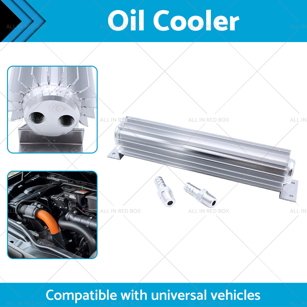 {{ Universal 12'' Aluminum Dual Pass Finned Transmission Oil Cooler W Fittings SL }} - Buy Car Parts Online at {{ Kaka Auto Parts }}.