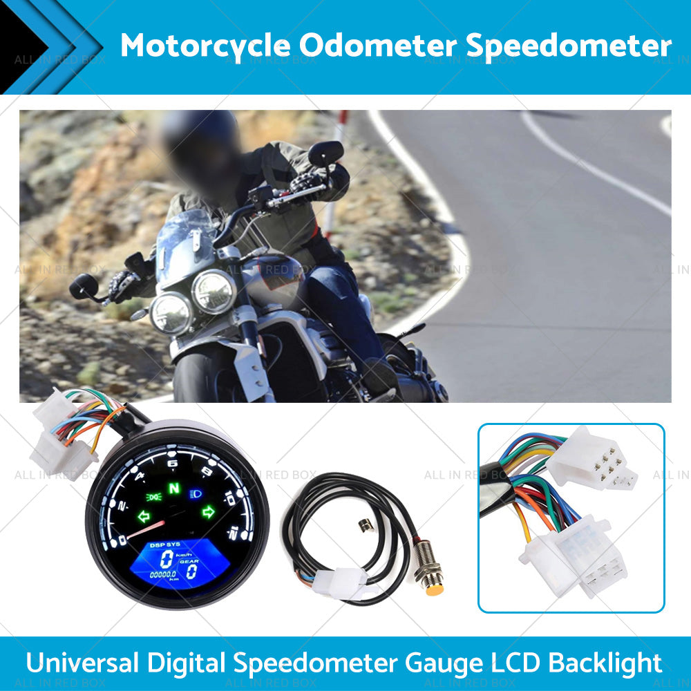 {{ Universal Digital Motorcycle Odometer Speedometer Tachometer Gauge LCD Backlight }} - Buy Car Parts Online at {{ Kaka Auto Parts }}.