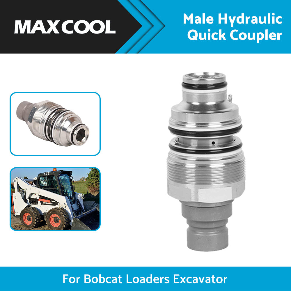 {{ For Bobcat Male Hydraulic Flat Face Quick Coupler 6679837 46mm 1 13 or 16 inch thread }} - Buy Car Parts Online at {{ Kaka Auto Parts }}.
