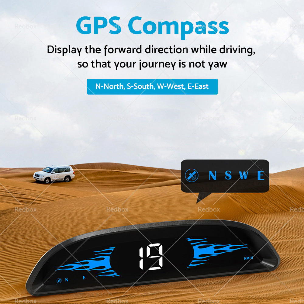 Car HUD Head Up Display LCD Digital GPS Speedometer Overspeed Alarm Universal