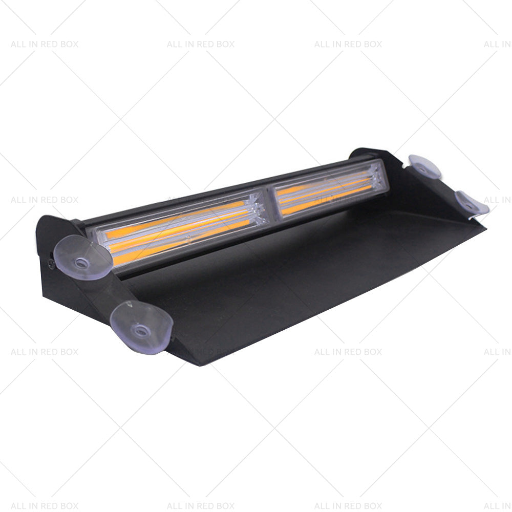Amber Bar LED Flashing Beacon Strobe Warning Light Car Truck For Windshield Dash