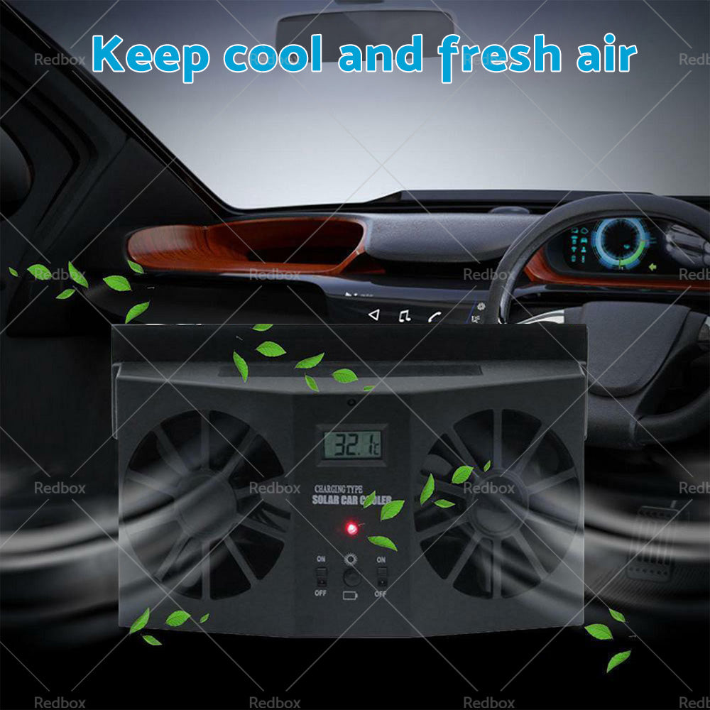 {{ Solar Powered Car Cooling Fan Cooler Auto Window Air Vent Exhaust Ventilation }} - Buy Car Parts Online at {{ Kaka Auto Parts }}.