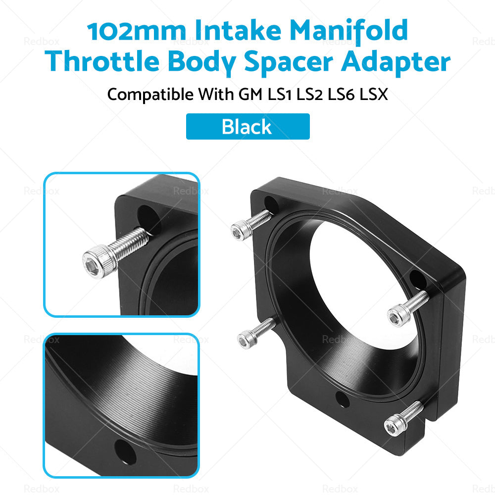 {{ 102mm Manifold Throttle Body Spacer Adapter Suitable For GM LS1 LS2 LS6 Black }} - Buy Car Parts Online at {{ Kaka Auto Parts }}.