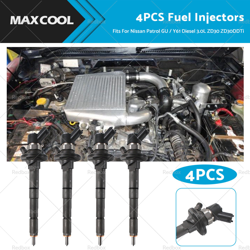 4PCS Fuel Injectors Fits For Nissan Patrol GU or Y61 Diesel 3. 0L ZD30 ZD30DDTi
