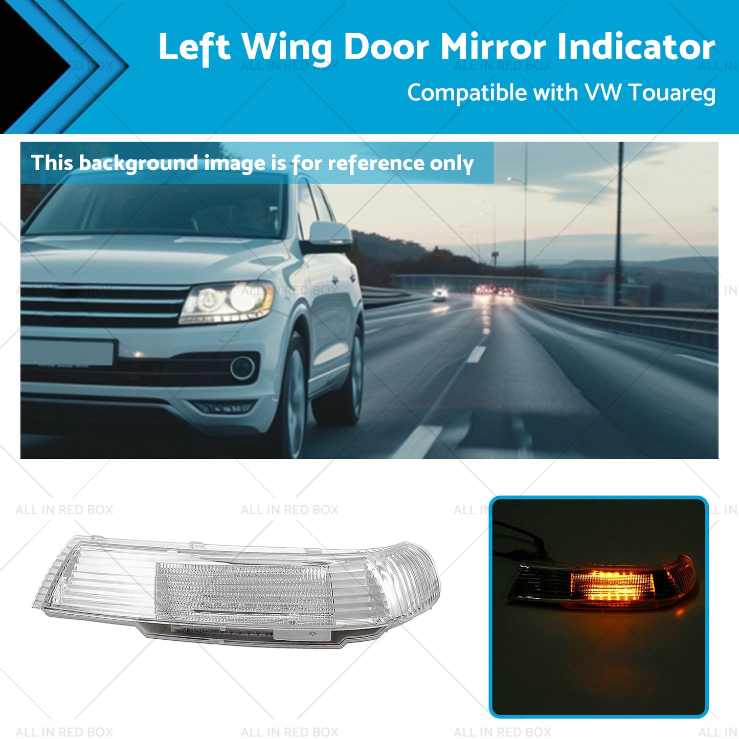 {{ Front Left Wing Door Mirror Indicator Suitable for VW Touareg 7L 09 or 03-11 or 06 }} - Buy Car Parts Online at {{ Kaka Auto Parts }}.