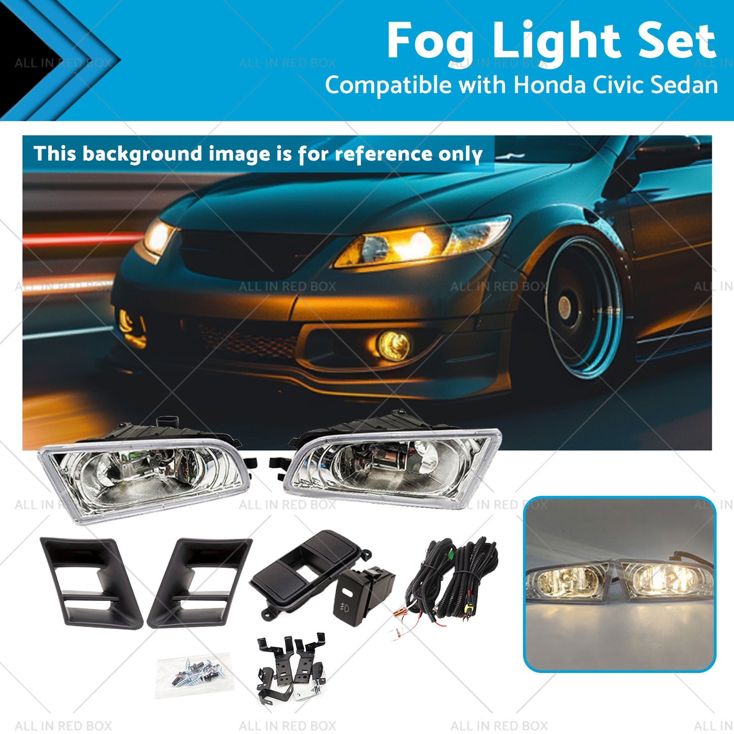 Fog Light Set Spot Driving Lamp Suitable For Honda Civic Sedan FD 2006~2008