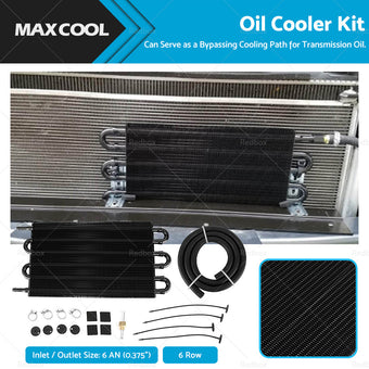 compare product 6 Row 6 AN Transmission Oil Cooler Auto Manual Radiator Converter Kit Universal
