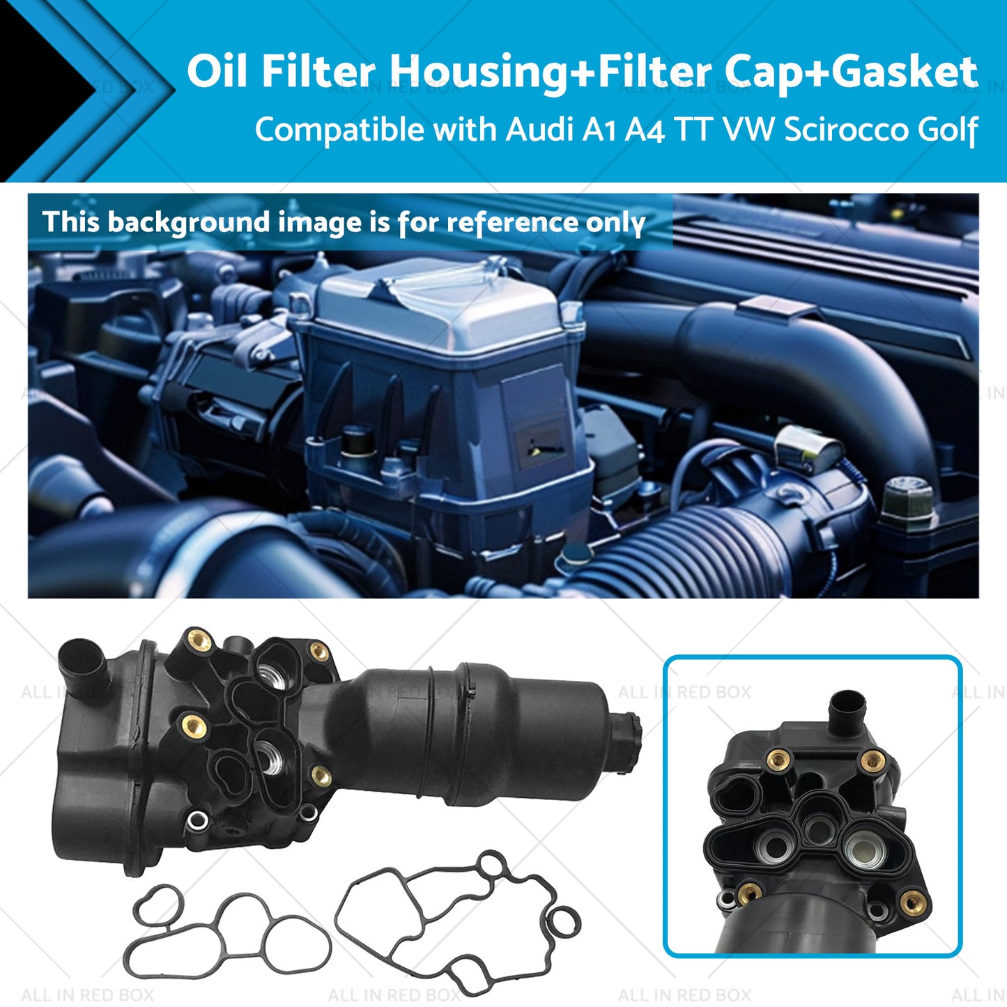 {{ Oil Filter Housing with Gasket Suitable For VW Audi Seat 2. 0 TFSI 06F115397H }} - Buy Car Parts Online at {{ Kaka Auto Parts }}.
