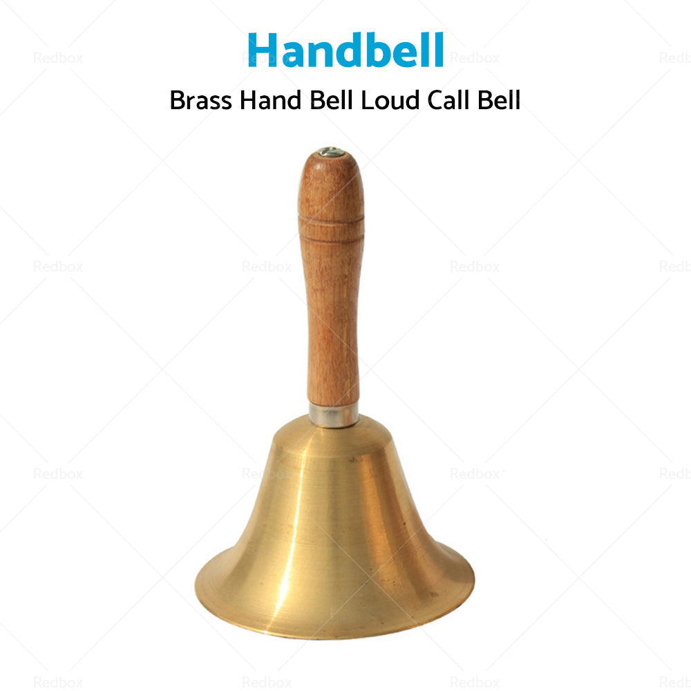 Brass Hand Bell Loud Call Bell Handbell Desk Ringbell for Wedding Festival