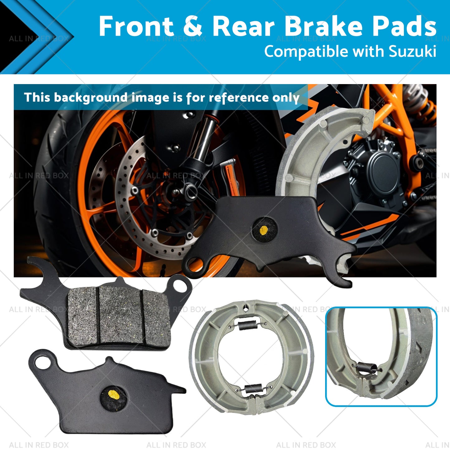 {{ Front and Rear Brake Pads Suitable for 2017-2021 Suzuki UK 110 Address }} - Buy Car Parts Online at {{ Kaka Auto Parts }}.