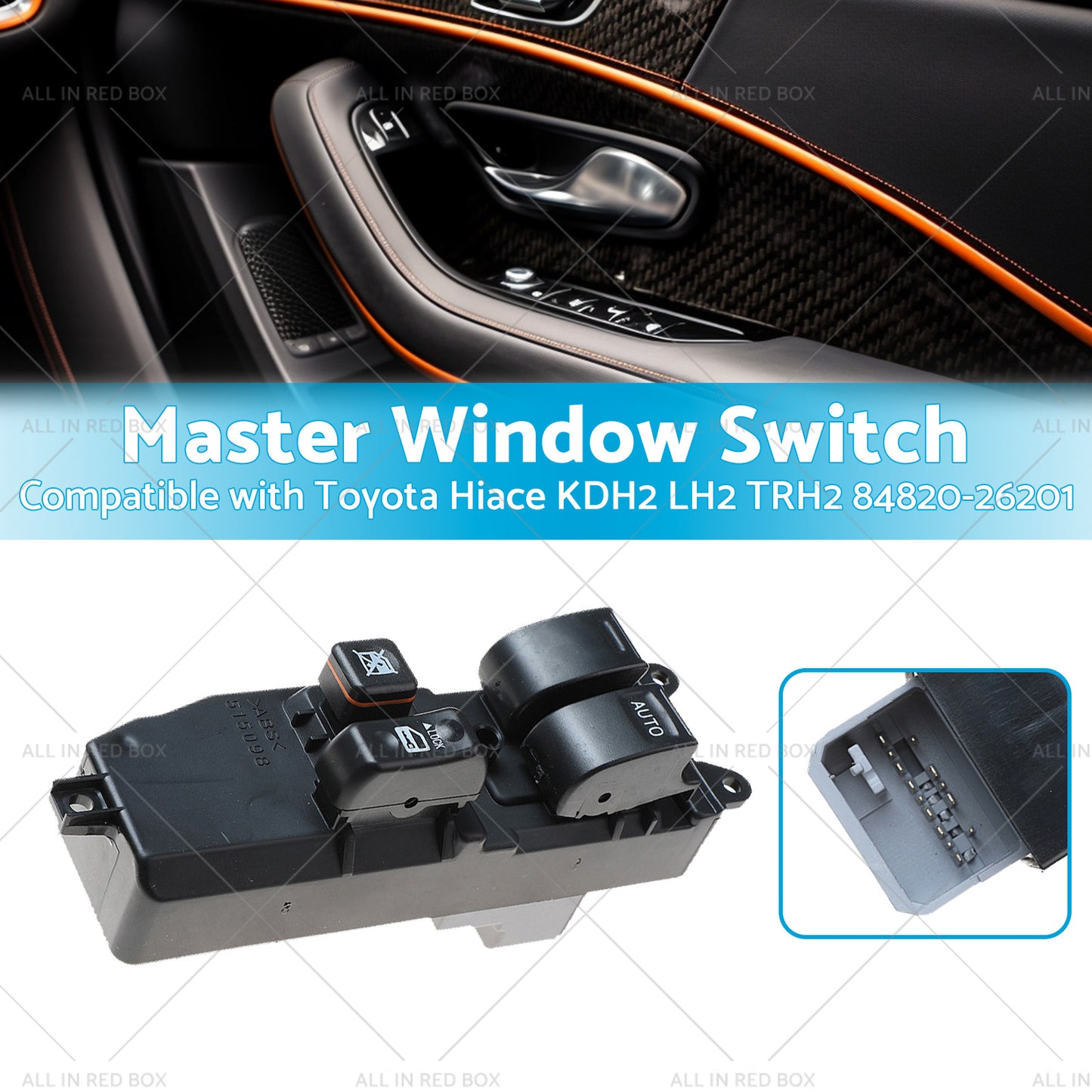 {{ 1x Master Window Switch Suitable For Toyota Hiace KDH2 84820-26201 }} - Buy Car Parts Online at {{ Kaka Auto Parts }}.