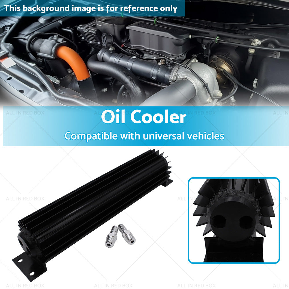 {{ Oil Cooler Universal 12'' Aluminum Dual Pass Finned Transmission W Fittings SL }} - Buy Car Parts Online at {{ Kaka Auto Parts }}.