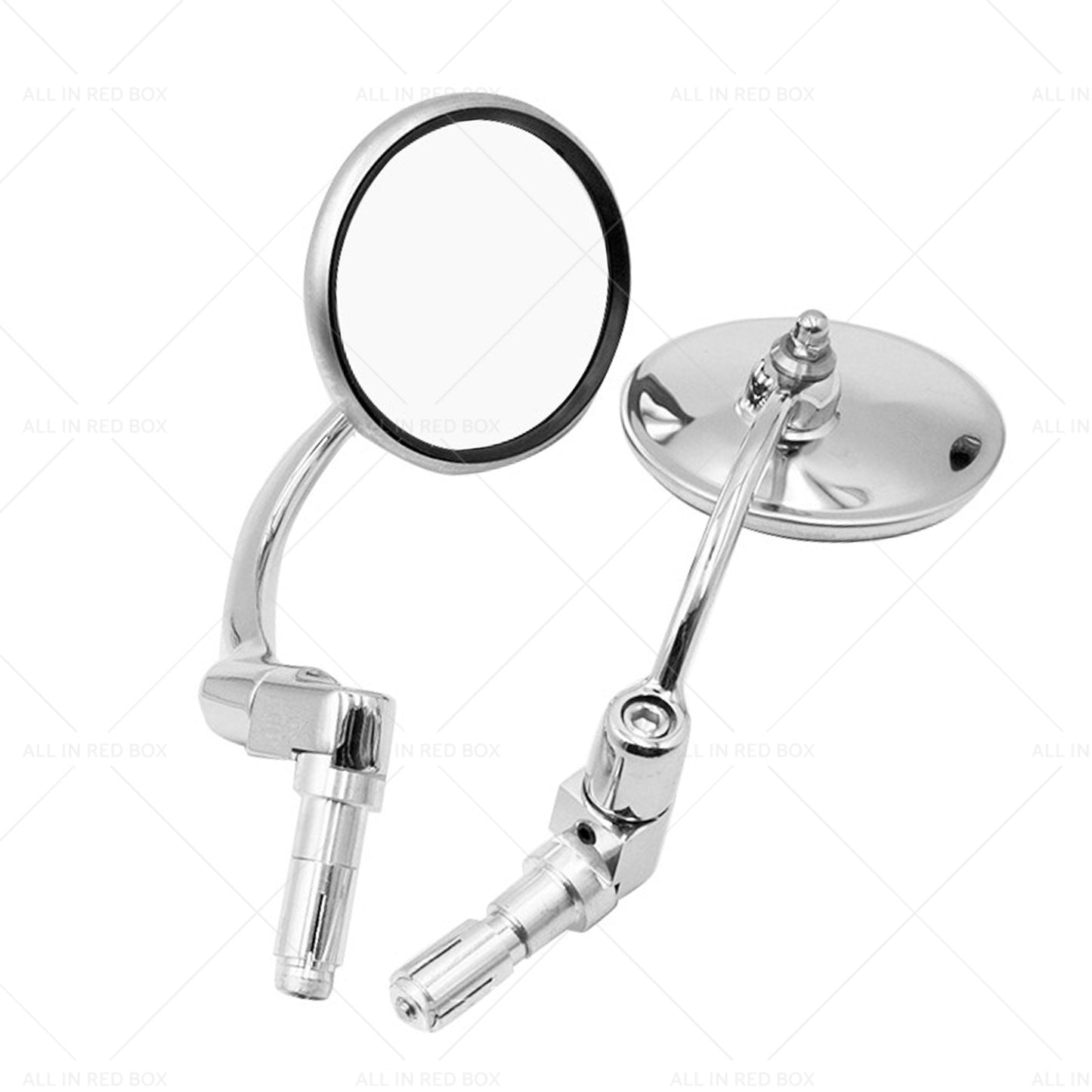 {{ Chrome Round Rearview Bar End Mirror Suitable for Motorcycle Chopper Racer }} - Buy Car Parts Online at {{ Kaka Auto Parts }}.