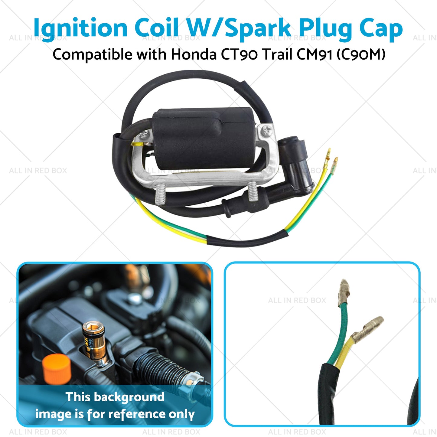 {{ Ignition Coil W or Spark Plug Cap Suitable for Honda CT90 Trail CM91 C90M }} - Buy Car Parts Online at {{ Kaka Auto Parts }}.