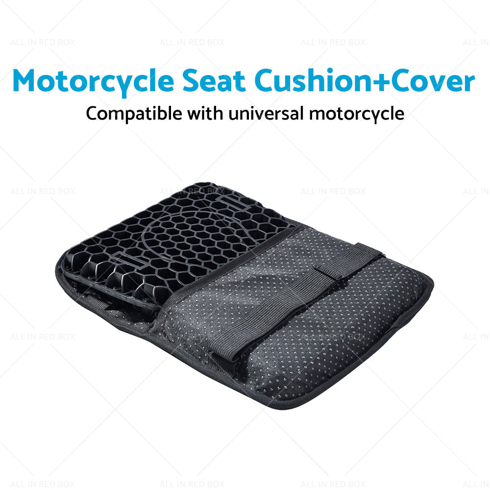 Motorcycle Seat Cushion Comfort Gel Pillow Pad Cover Motorbike Pressure Relief