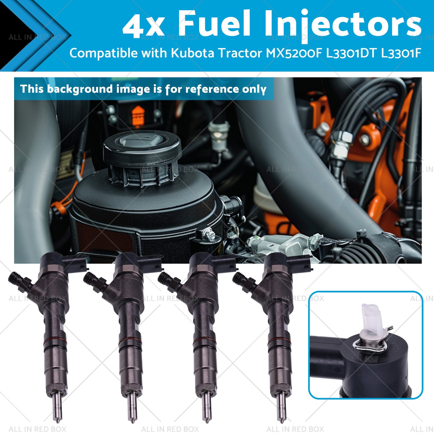 {{ 4x Fuel Injectors Suitable for Kubota Tractor MX5200F L3301DT L3301F 0445110775 }} - Buy Car Parts Online at {{ Kaka Auto Parts }}.