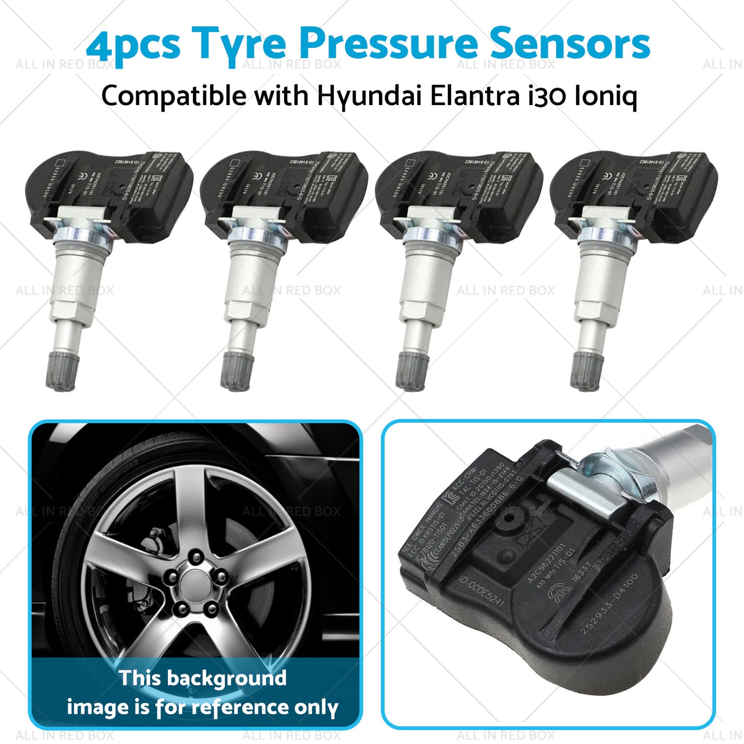 {{ 4X TPMS Tyre Pressure Sensors 52933-F2000 Suitable for Hyundai i30 i20N Elantra }} - Buy Car Parts Online at {{ Kaka Auto Parts }}.