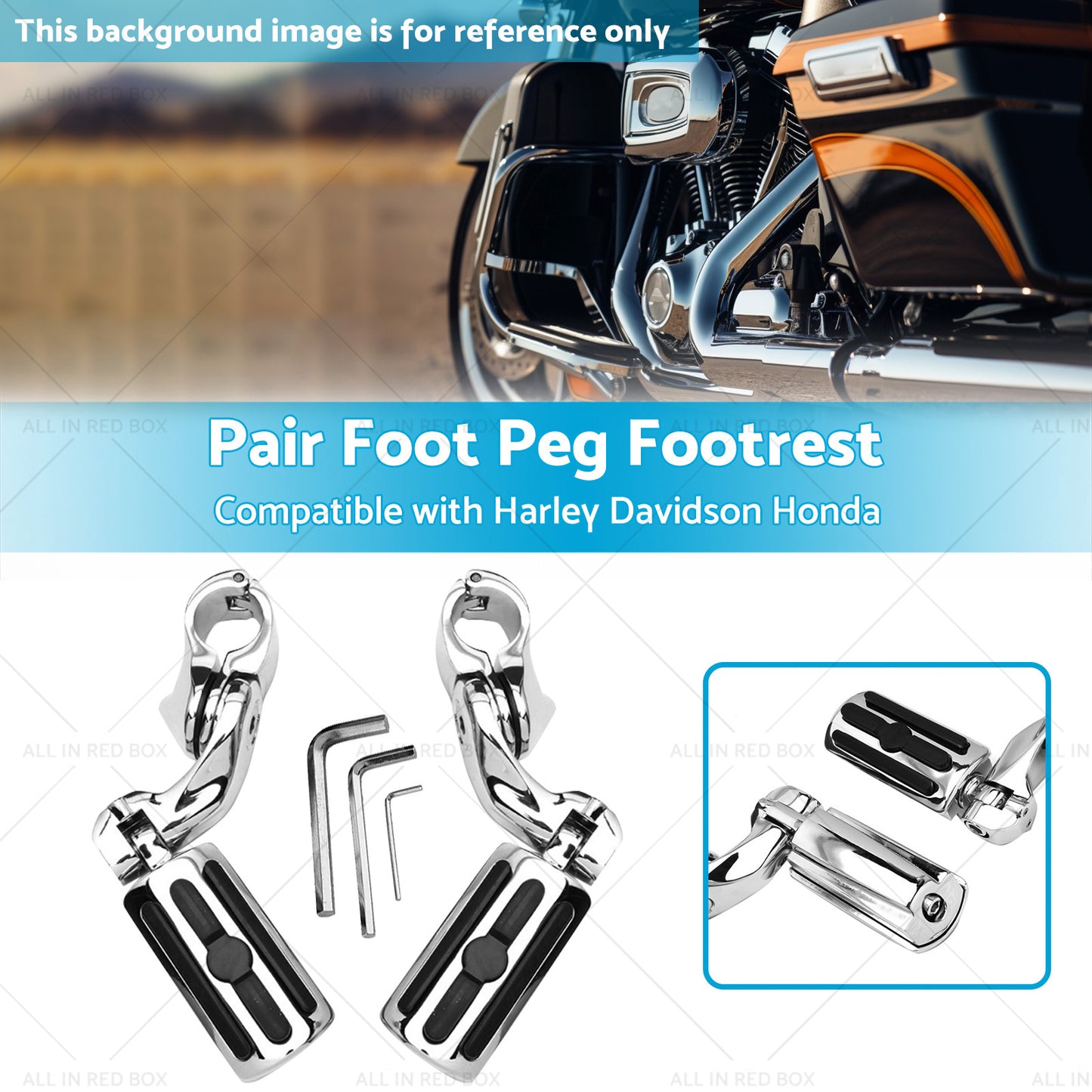 {{ 1-1 4''Motorcycle Highway Foot Pegs Chrome Engine Guard Suitable For Davidson AU }} - Buy Car Parts Online at {{ Kaka Auto Parts }}.
