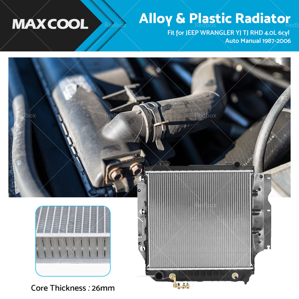 RADIATOR FIT JEEP WRANGLER YJ TJ RHD 4. 0L 6cyl 1987-2006? Auto and Manual