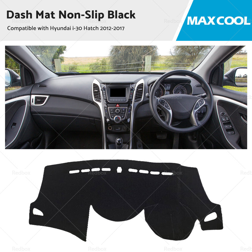 Non-Slip Dash Mat Suitable ForHyundai i-30 Hatch 2012-2017 Dashboard Cover Black