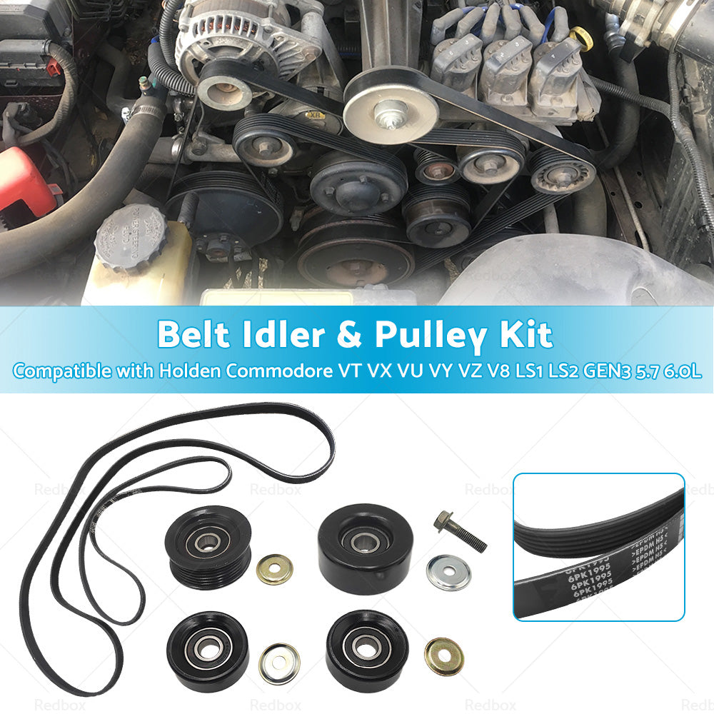 Belt Idler and Pulley Kit Fit For Holden Commodore VT VX VU VY VZ V8 LS1 LS2 GEN3