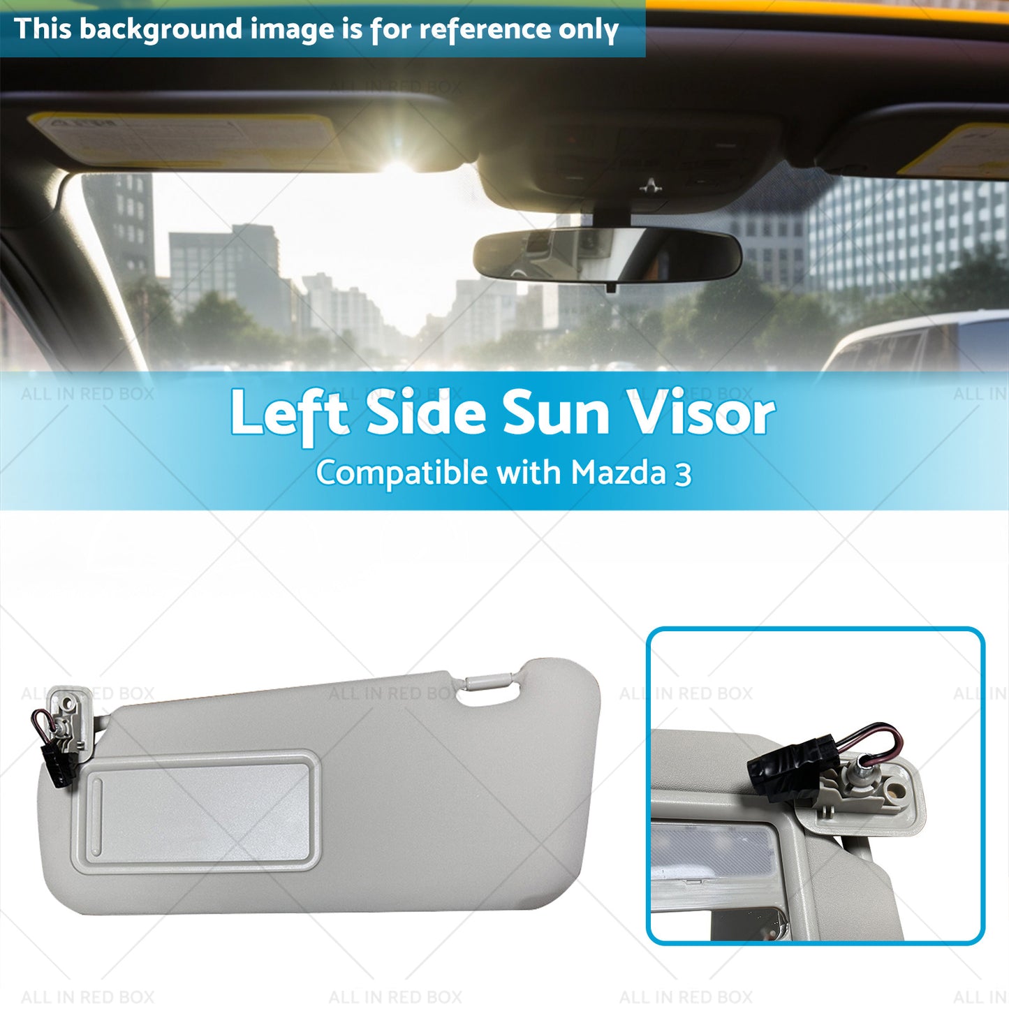 {{ BBM2-69-320C-75 Left Side Sun Visor Suitable for 10-13 Mazda 3 Hatchback }} - Buy Car Parts Online at {{ Kaka Auto Parts }}.