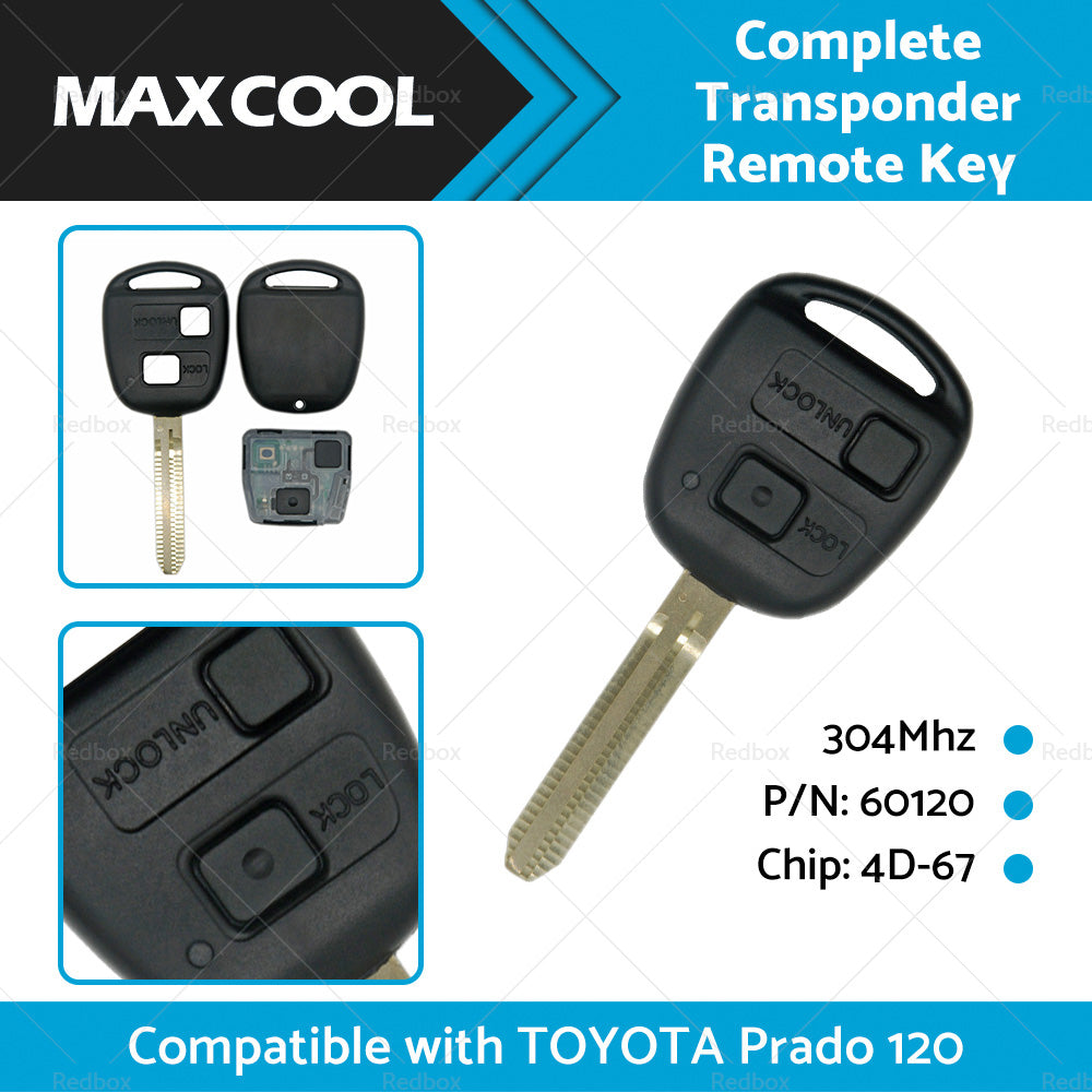 {{ Complete Transponder Remote Key 304MHz Chip 60120 Suitable For TOYOTA Prado 120 }} - Buy Car Parts Online at {{ Kaka Auto Parts }}.