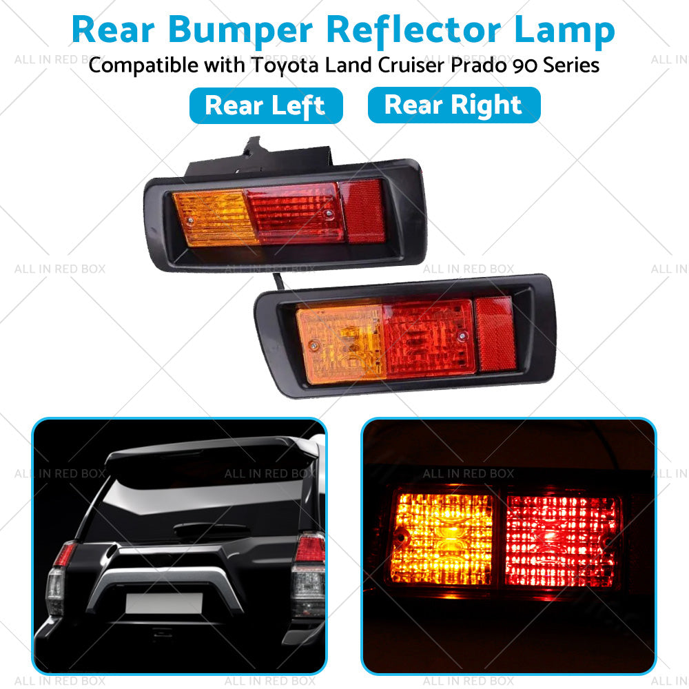 {{ 2x Rear Bumper Light Reflector Lamps Suitable for Land Cruiser Prado J90 95 LR }} - Buy Car Parts Online at {{ Kaka Auto Parts }}.