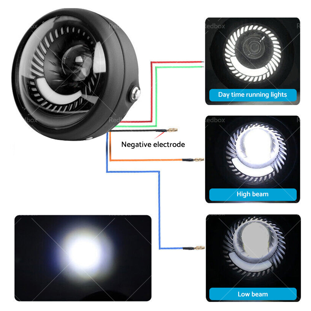 {{ Motorcycle 6. 5inch LED Headlight Spiral Side Mount Bracket Suitable For Cafe Racer }} - Buy Car Parts Online at {{ Kaka Auto Parts }}.
