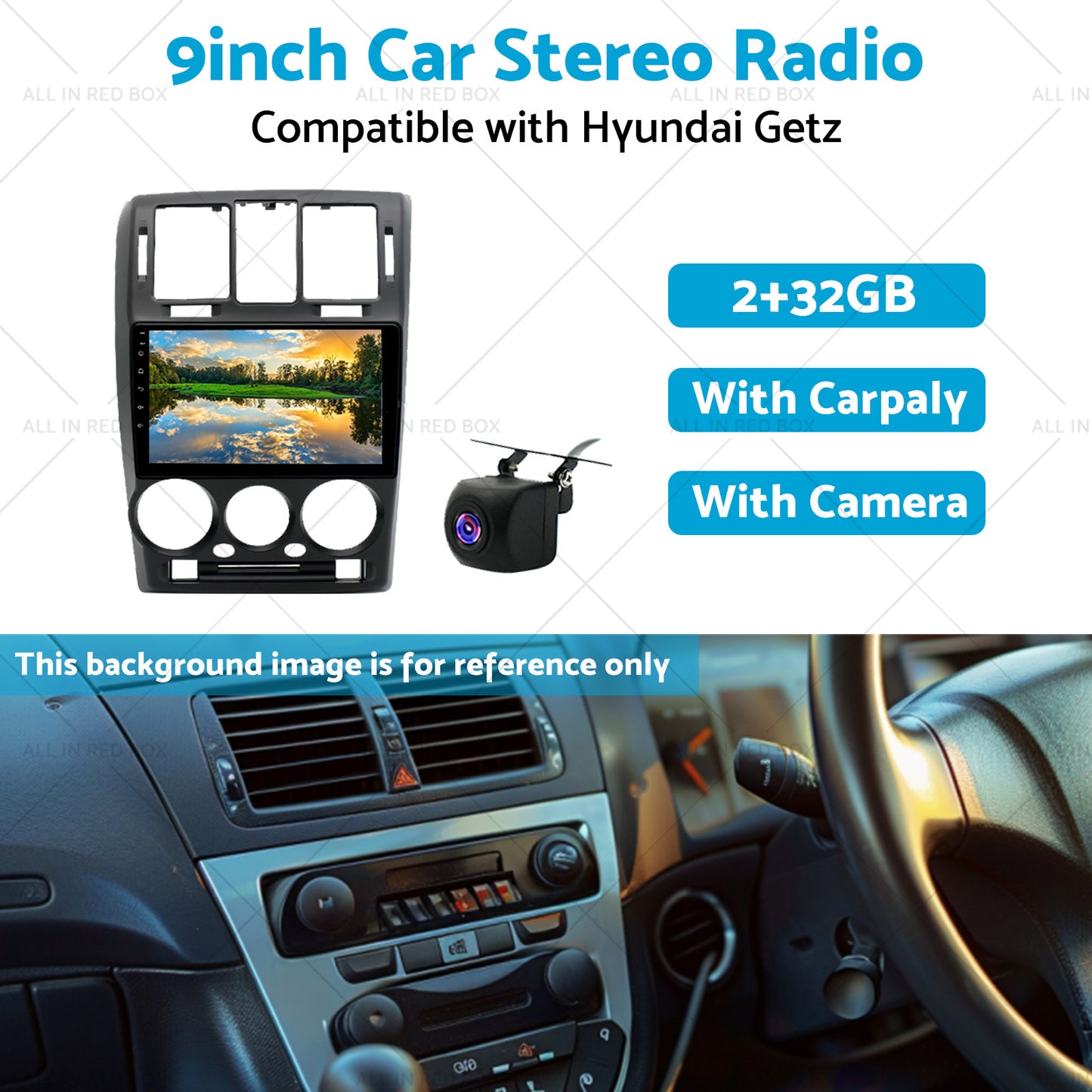 {{ 32GB 9in Car Radio Stereo Apple Android 13 w or Cam For Suitable for Hyundai Getz }} - Buy Car Parts Online at {{ Kaka Auto Parts }}.