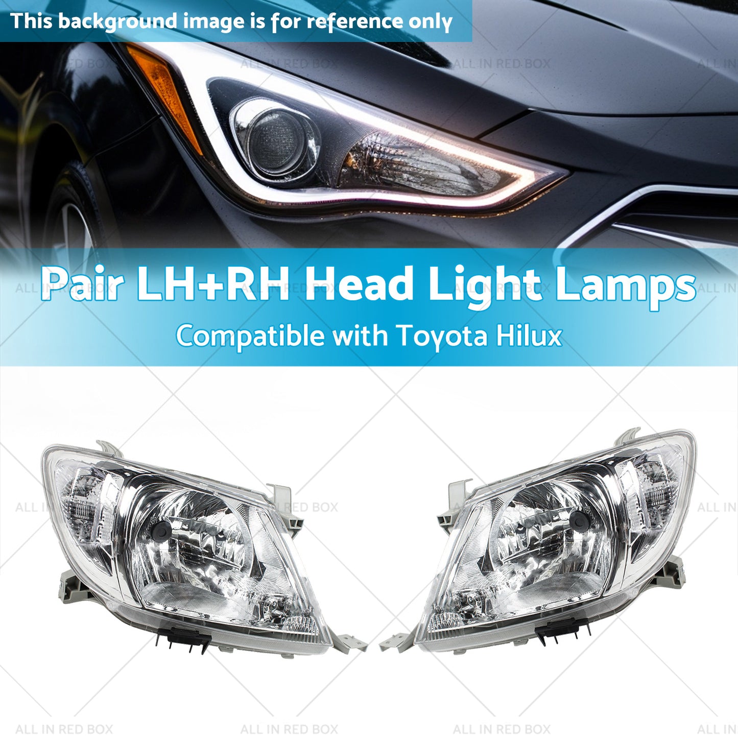 {{ Pair LHRH Head Light Lamps Suitable for Toyota Hilux Ute 2008-2012 2WD 4WD }} - Buy Car Parts Online at {{ Kaka Auto Parts }}.