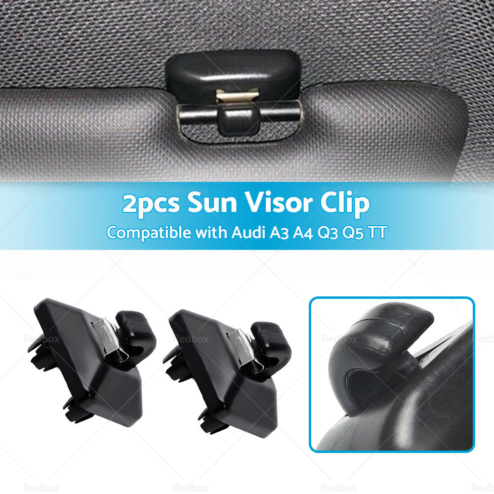 Left 2PCS Sun Visor Clip Holder Hook Bracket Suitable for Audi A3 A4 Q3 Q5 TT