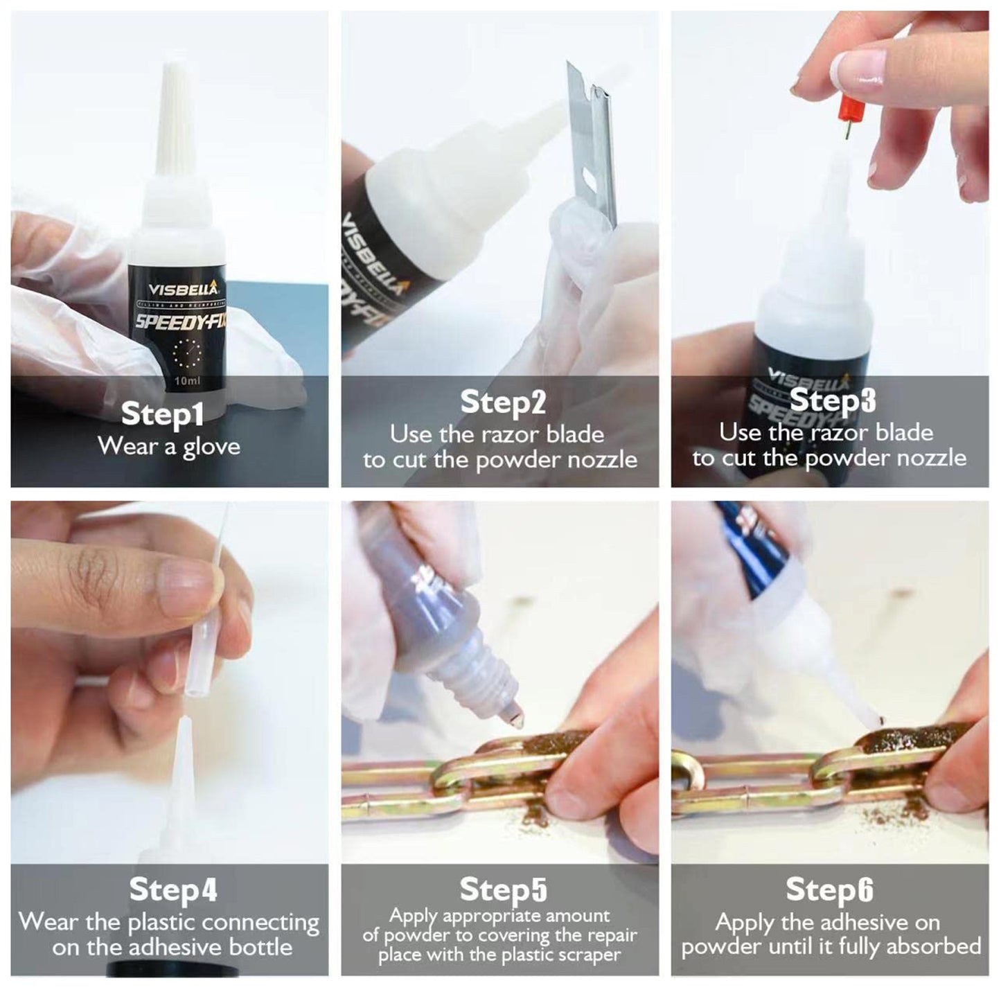 {{ 7 Seconds Quick Bonding Speedy Fix Repair Strong Powder Adhesive Glue Kit 5 Set }} - Buy Car Parts Online at {{ Kaka Auto Parts }}.