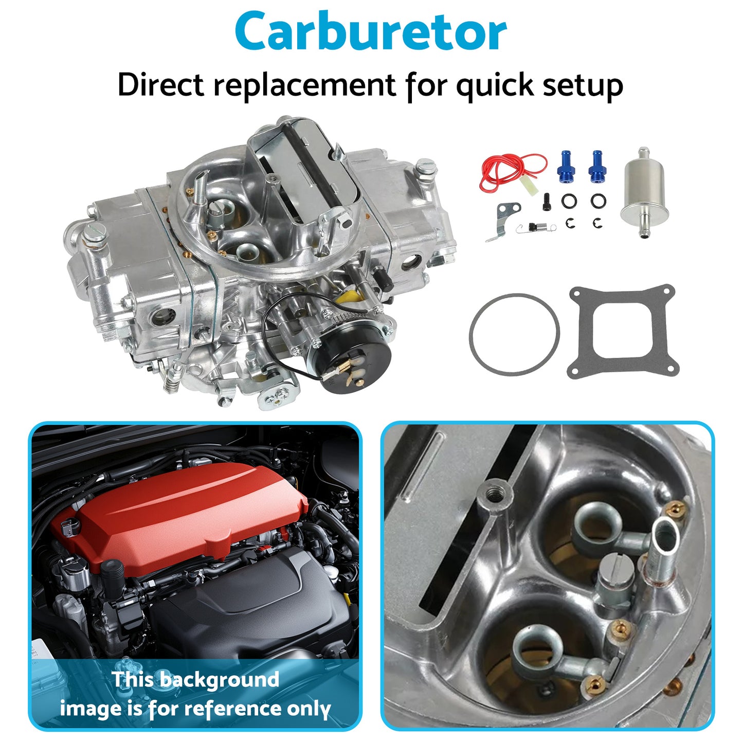 {{ Suitable For 4 Barrel 650 CFM Double-Pumper Carburetor Electric Choke BR-67255 }} - Buy Car Parts Online at {{ Kaka Auto Parts }}.