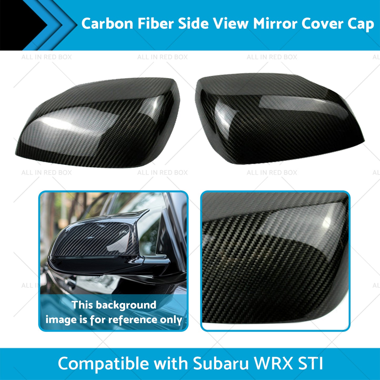 {{ Carbon Fiber Side View Mirror Cover Caps Suitable for Subaru WRX STI 15-21 }} - Buy Car Parts Online at {{ Kaka Auto Parts }}.