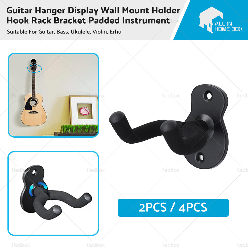 {{ Guitar Hanger Display Wall Mount Holder Hook Rack Bracket Padded Instrument }} - Buy Car Parts Online at {{ Kaka Auto Parts }}.