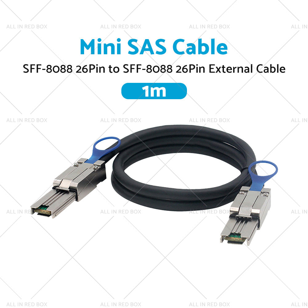 {{ Mini SAS SFF-8088 26Pin to SFF-8088 26Pin External Cable Disk Array Line 1M }} - Buy Car Parts Online at {{ Kaka Auto Parts }}.