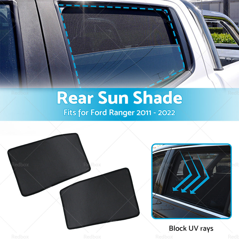 2PCS Rear Window Sun Shade Suitable for Ford Ranger 11-22 Car Sun Blind Mesh