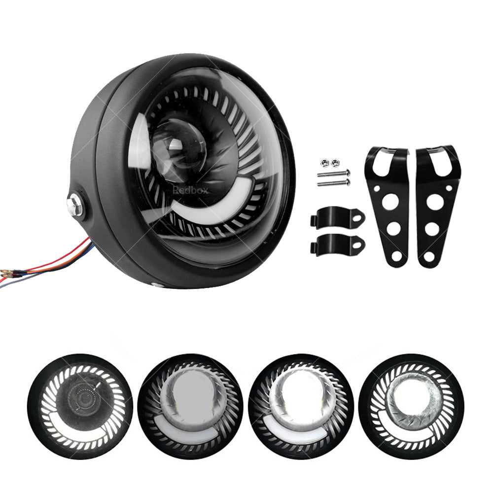 {{ Motorcycle 6. 5inch LED Headlight Spiral Side Mount Bracket Suitable For Cafe Racer }} - Buy Car Parts Online at {{ Kaka Auto Parts }}.