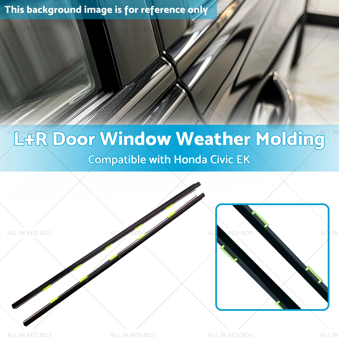 {{ LR Door Window Weather Molding 72410-S03-003 Suitable For Honda Civic EK 2door }} - Buy Car Parts Online at {{ Kaka Auto Parts }}.