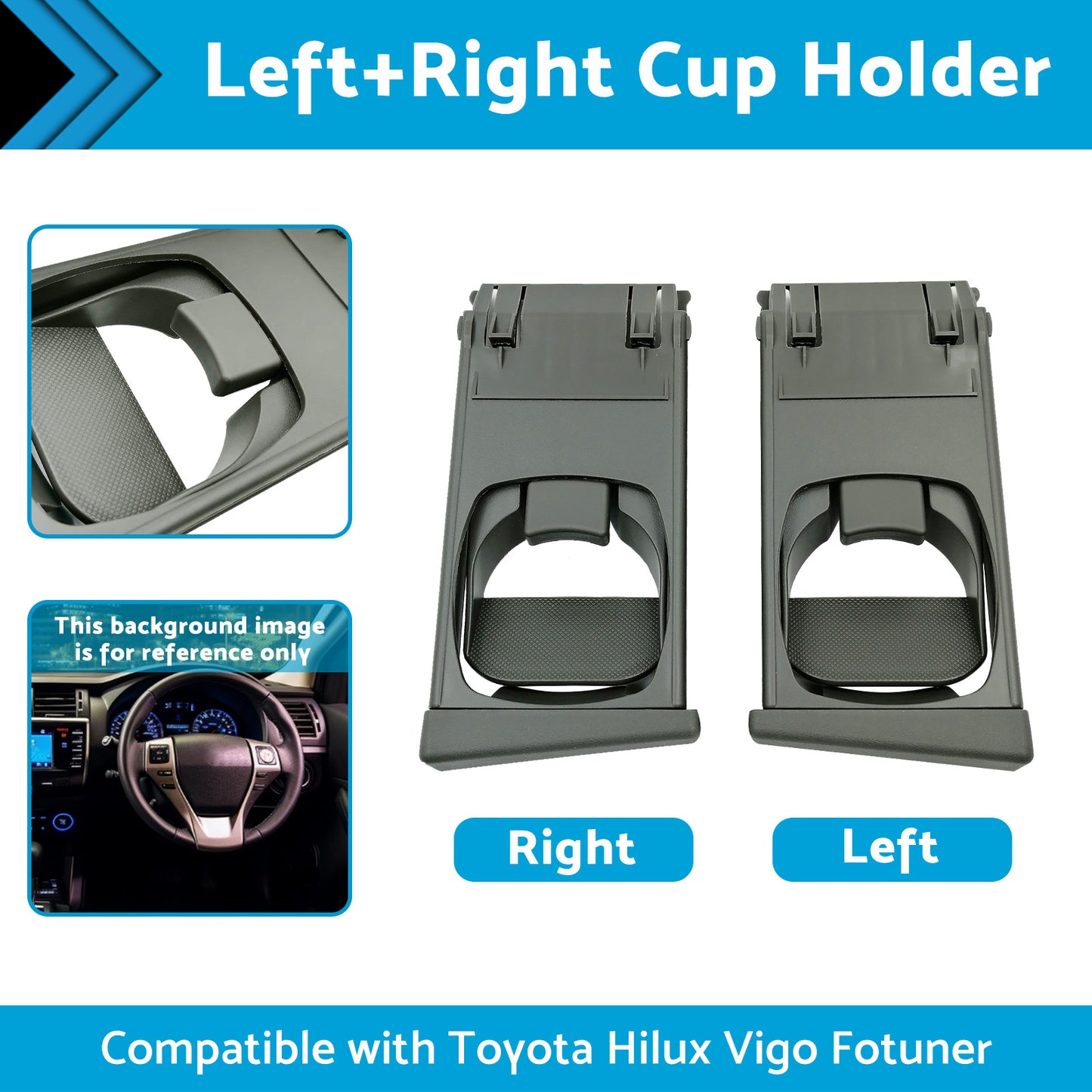 Left/Right Front Cup Holder Trim Suitable for Toyota Hilux Vigo Fotuner 05-14