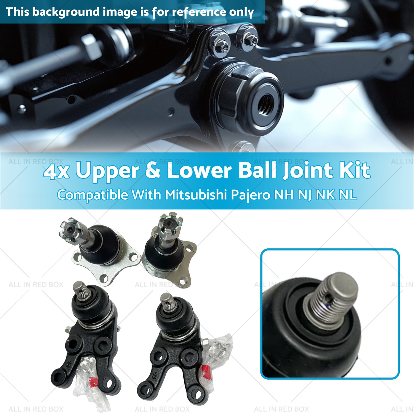 {{ 4x Upper & Lower Ball Joint Kit Suitable for Mitsubishi Pajero NH NJ NK NL 91-00 }} - Buy Car Parts Online at {{ Kaka Auto Parts }}.