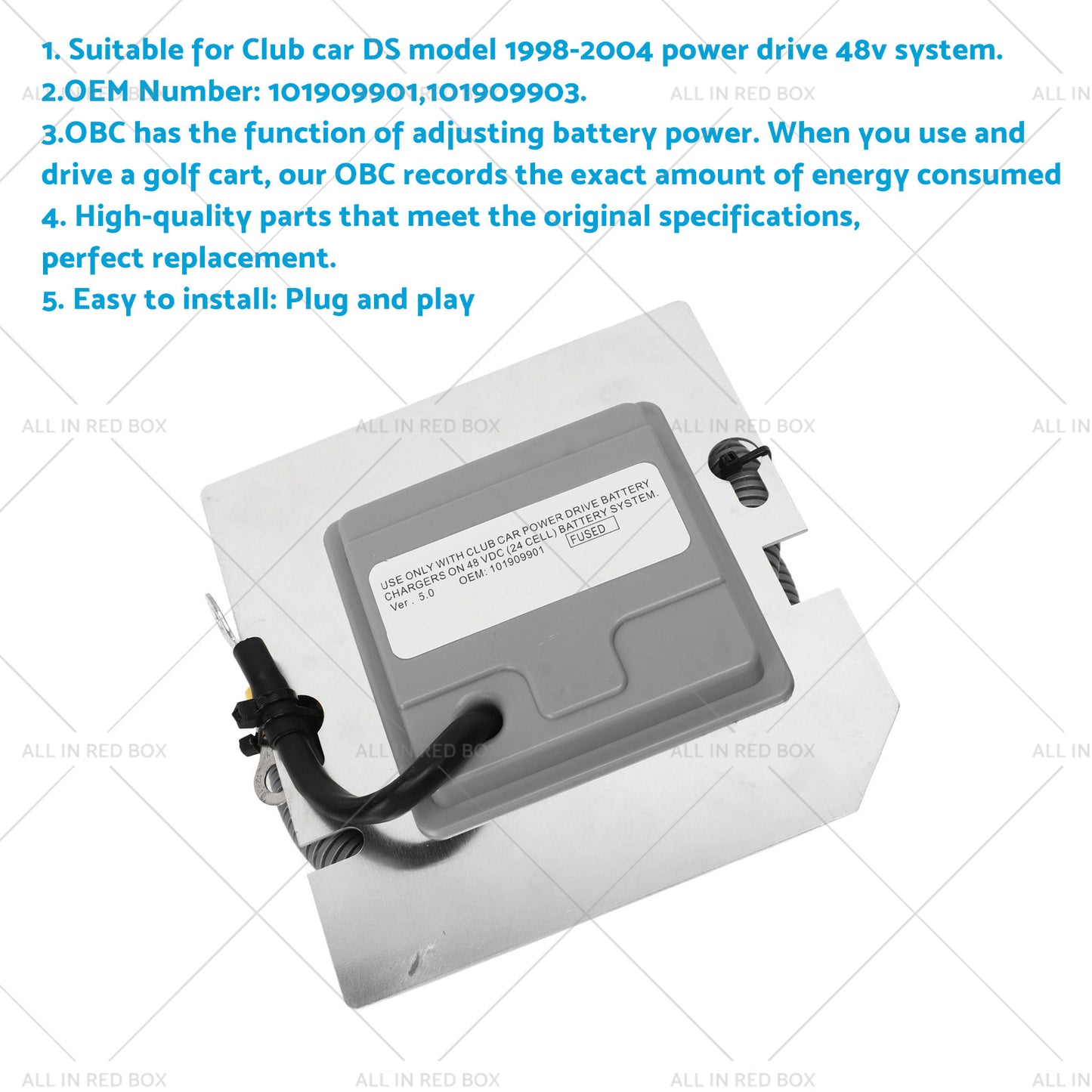 {{ 101909901 On Board Computer 48V OBC Cart Suitable for Club Car DS Models 98-04 }} - Buy Car Parts Online at {{ Kaka Auto Parts }}.