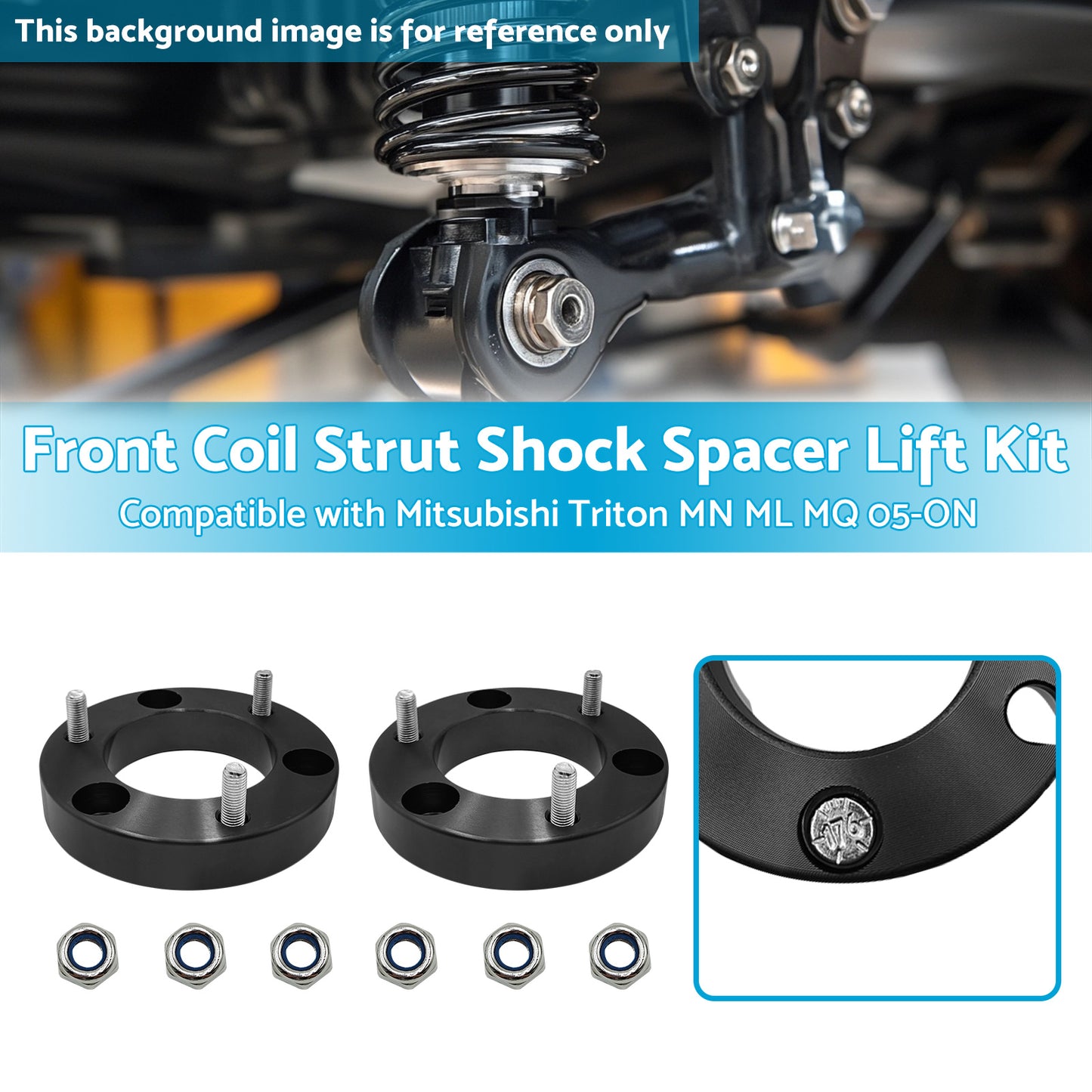 25mm Front Coil Spacer Kit Suitable For Mitsubishi Triton MN ML MQ 2005-ON
