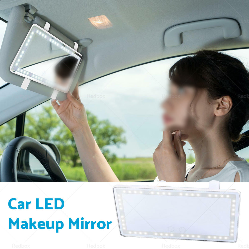 Car Sun Visor LED Makeup Cosmetic Mirror Set with 3 Type Light Touch Screen New